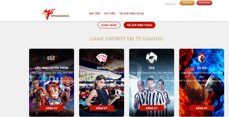 Đăng ký TF GAMING Esports